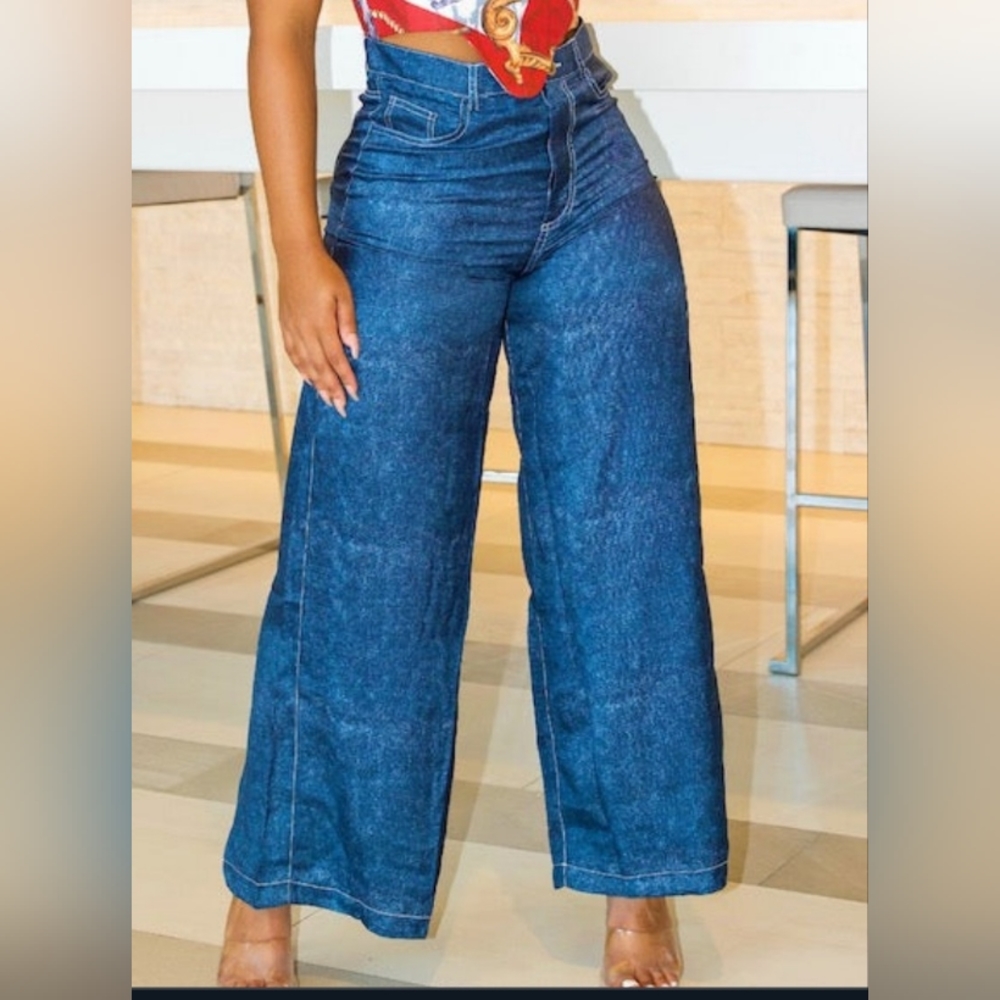 Denim Print Pamts